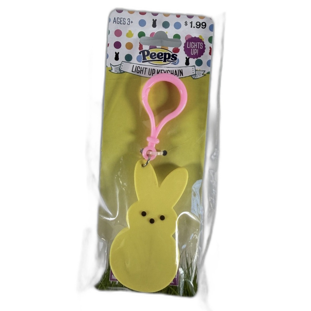 Peeps‎ Light Up Keychain Yellow Bunny Easter Backpack Clip On Accessory